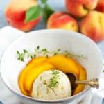 Roasted Peach and Lemon Thyme Paleo Ice Cream