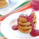 Plantain Pancakes with Mixed Berry Sauce