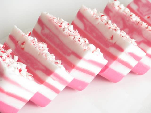 Candy Cane Soap - 20 DIY Homemade Soap Recipes | Healthy Living in Body and Mind
