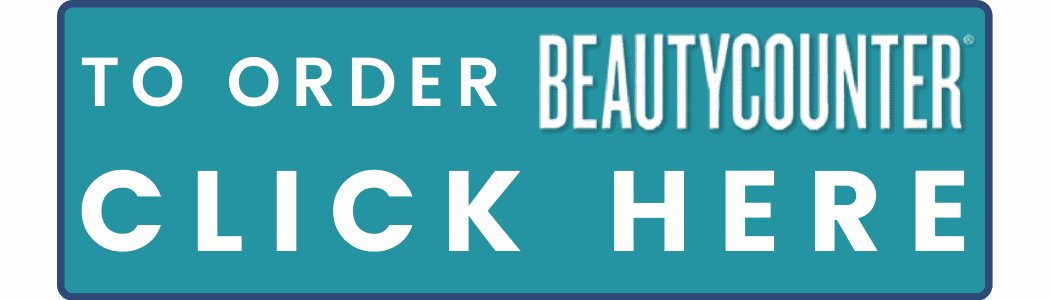 A small rectangular button with a teal fill and a dark blue outline. Text on the button reads: "TO ORDER BEAUTYCOUNTER CLICK HERE"