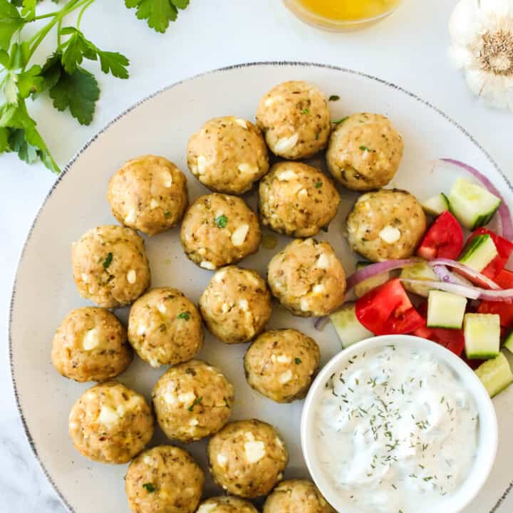 Greek Chicken Meatballs - Low Carb- Hungry Foodie