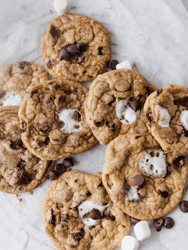 Chewy Marshmallow Chocolate Chip Cookies