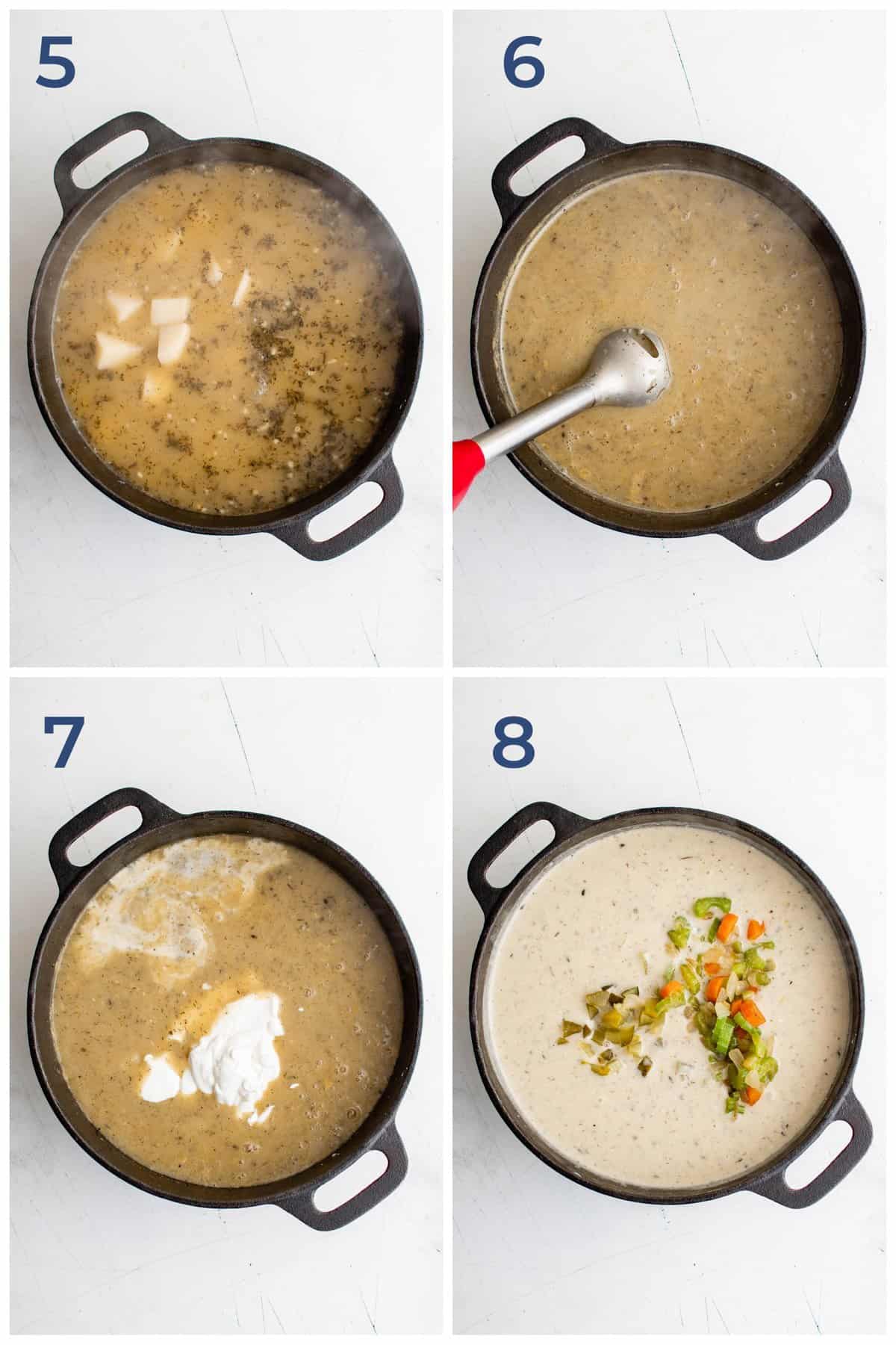 step by step photos for how to make homemade dill pickle soup