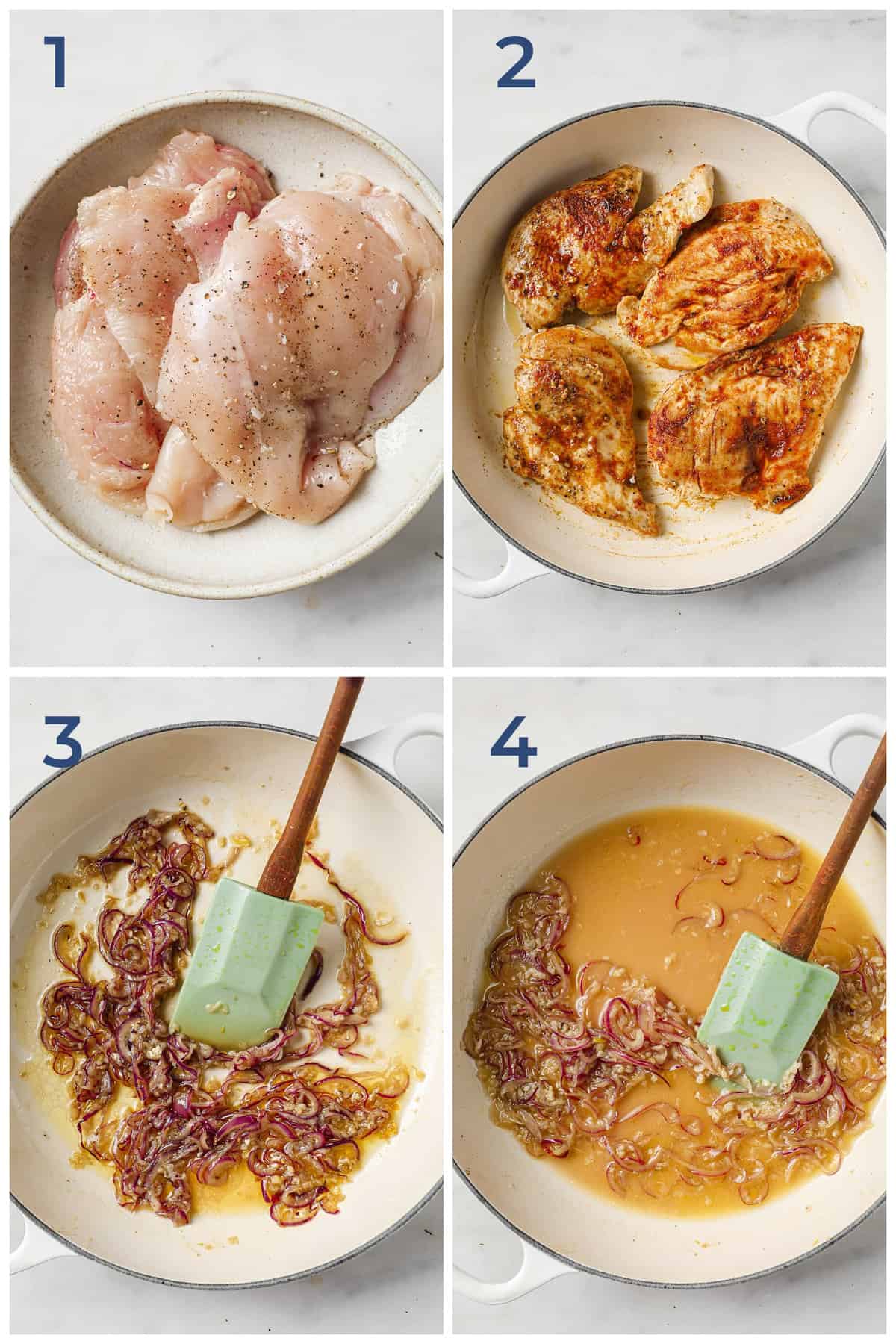 Step by step photo instructions for how to make a creamy tuscan chicken (marry me chicken) recipe